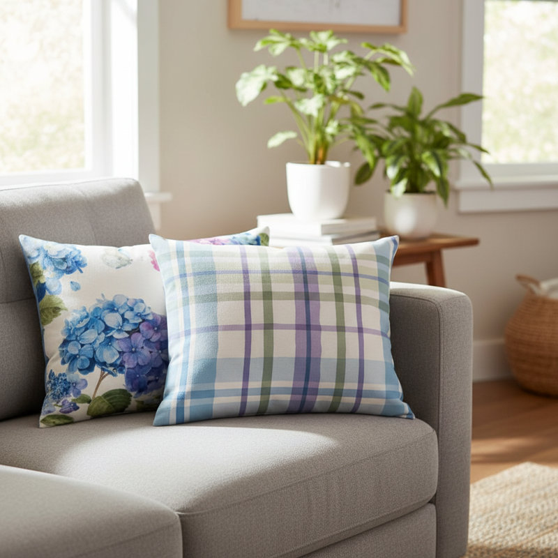 Coussin Whispers of Blue 18 po x 13 po