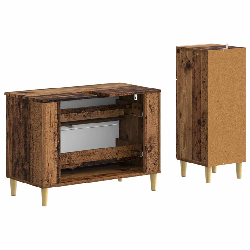 Bathroom Storage Furniture Set, Old Wood
