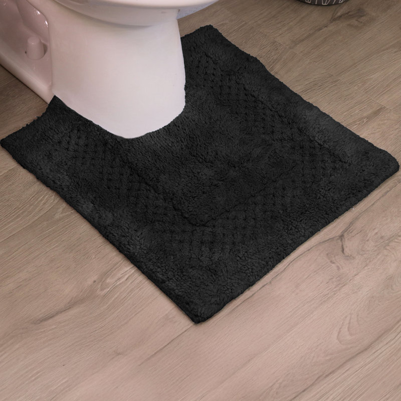 Tapis doux en coton Classy, Noir