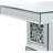 Modern Silver Mirrored End Table With Crystal Inlay, Geometric Design Accent Table For Living Room And Bedroom