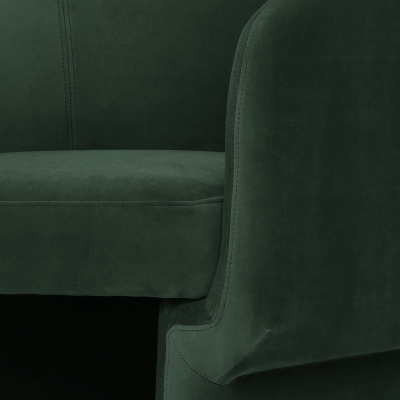 Jessie Accent Chair, Dark Green  Velvet
