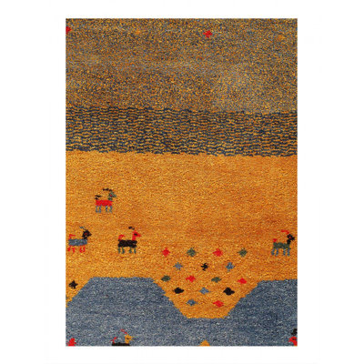 Tapis rectangulaire moyen en laine d'agneau Lallah