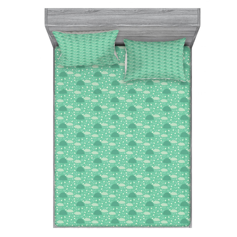 Microfiber Geometric Sheet Set, Queen Sheet Set with Fitted Sheet