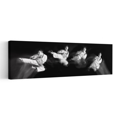 Flying Karate Kick Action, art mural contemporain