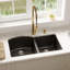 Karran Quartz 32'' X 21'' Double Bowl 60/40 Undermount Kitchen Sink Kit-50597827