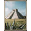 Chichen Itza, reproduction d'art de pyramide maya, affiche de point de repère du Mexique, ruines antiques-87816959-87816964