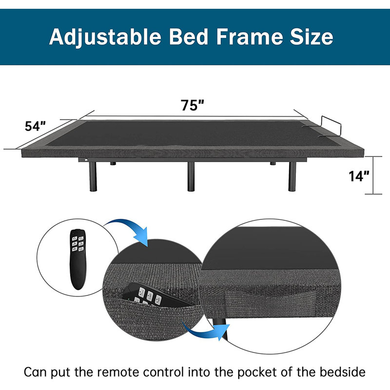 Terrance Adjustable Bed with Wireless Remote, Full