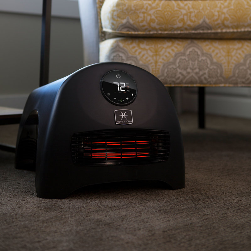Heat Storm 1500 Watt 5200 BTU Electric Cabinet Space Heater with Adjustable Thermostat , Remote Included and with Digital Display