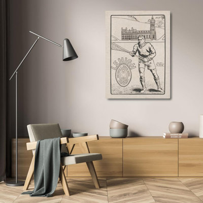 "Male Lacrosse Player, Lehigh University" by  L. Mosquera - Gallery Wrap Canvas Wall Art