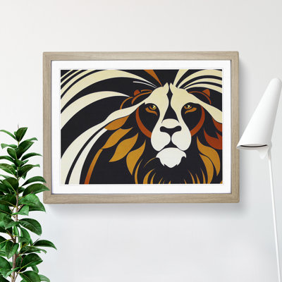 Art Deco Lion Vol.2 1 Piece Single Picture Frame Wall Art