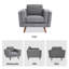 Fauteuil d'appoint rembourré de 39,3 po de largeur avec pieds en bois massif Havens-204161379