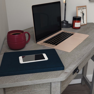 Bureau d'ordinateur de coin, finition brune