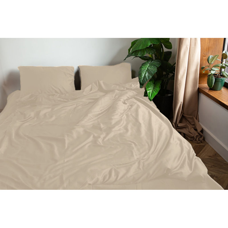  Ensemble de draps Luxury, Ensemble de draps pour grand lit avec 2 taies d'or, Ivoire