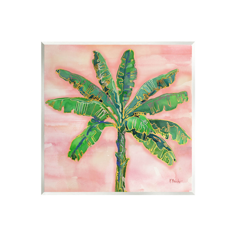 "Tropical Nature Palm Sunrise", art mural par Paul Brent, H 12 po x l 12 po x P 0,5 po, Unframed