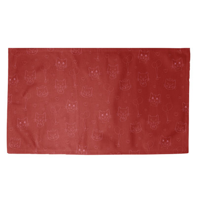 Tapis rouge/zone blanche fait main