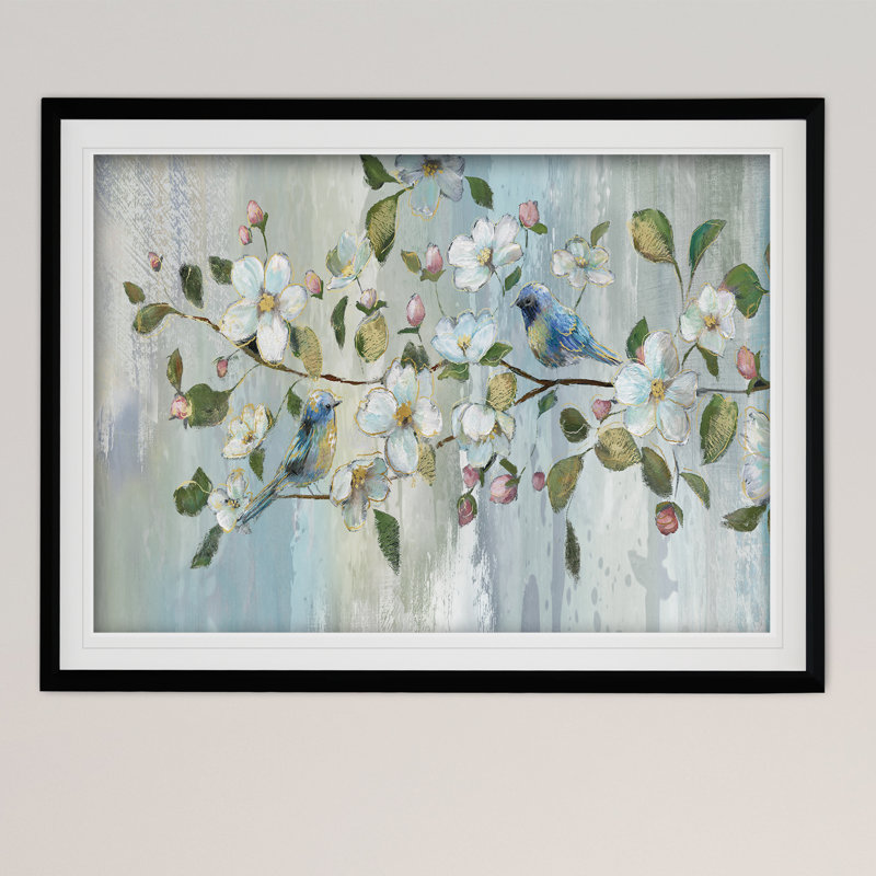 « painterly spring », reproduction de peinture à l’acrylique encadrée, Noir, H 30 po x l 40 po x P 1,5 po