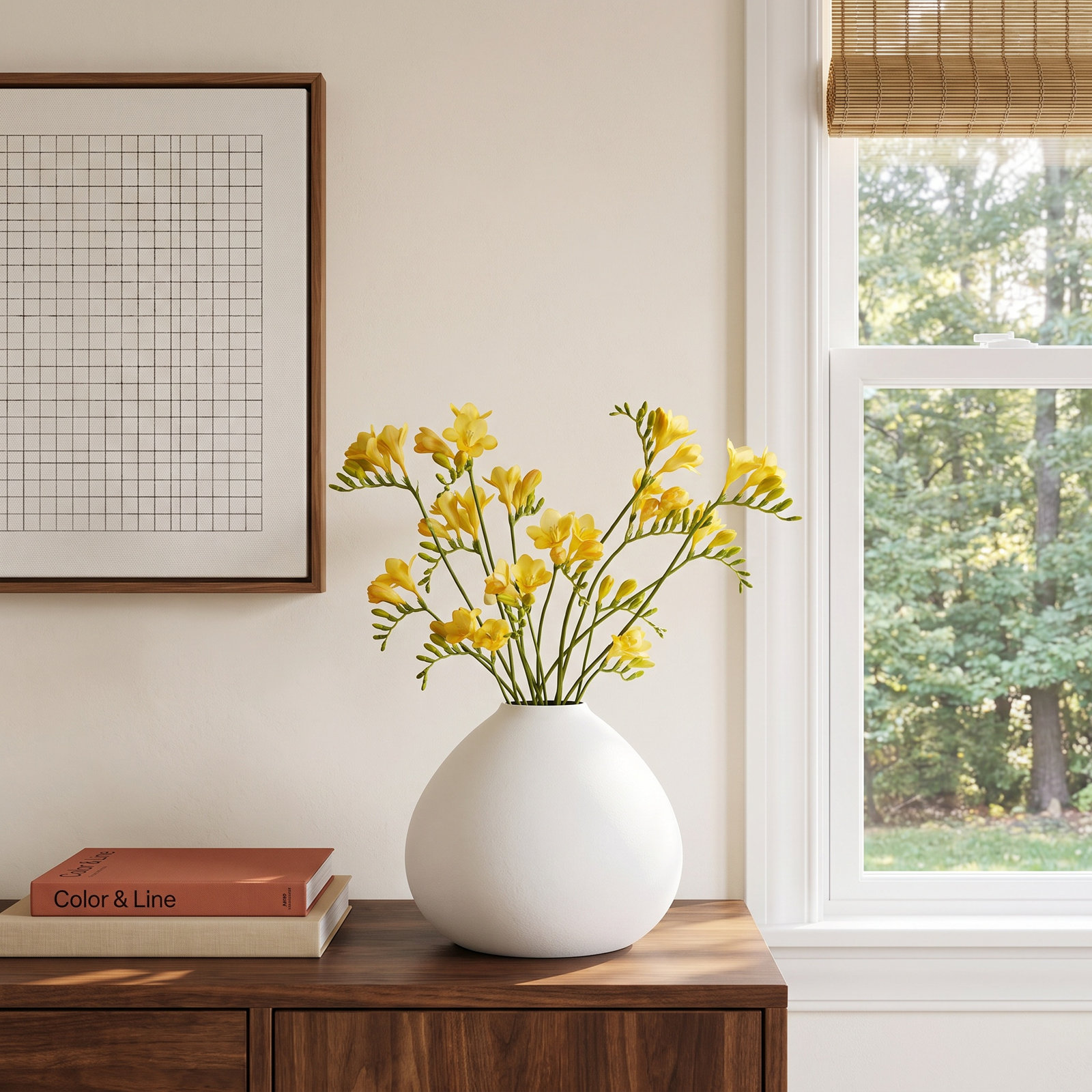 Jenny Small White Iron Table Vase, White