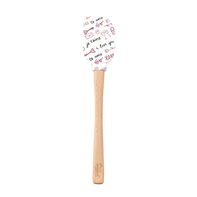 Tovolo Spatulart Love Script Silicone Spatula with Wood Handle