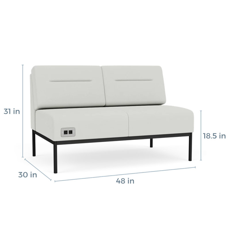 Causeuse Darsey, Avec alimentation, Noir, Ombre portes ouvertes