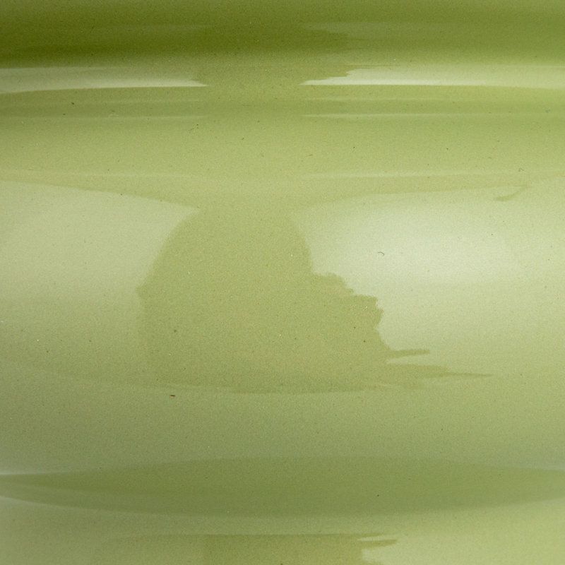 Lampe de table en grès avec abat-jour en lin, Vert, Naturel