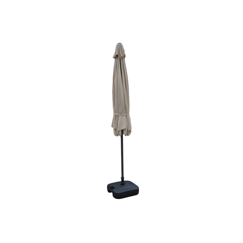 300cm Market Parasol, Black, Chocolate/Cream