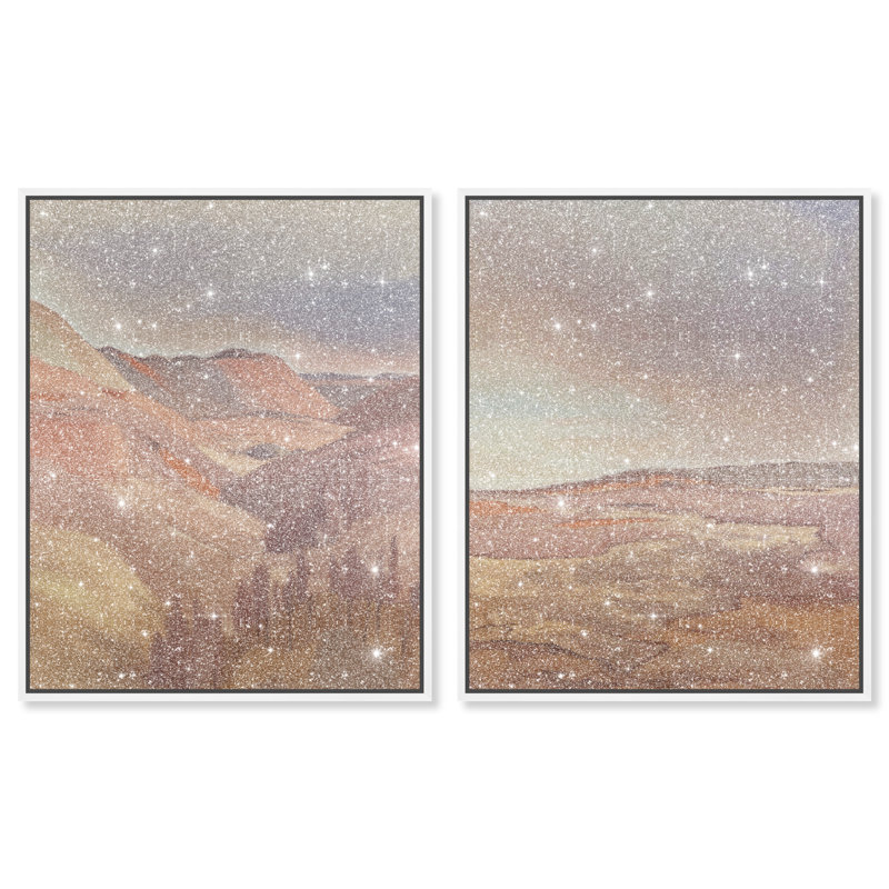 Collected Views Set Set by Oliver Gal, 25"H x 31"W, White Floater Frame