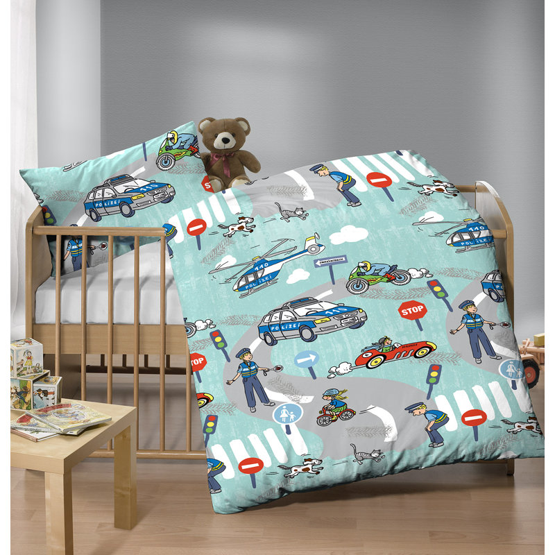 Police Duvet Cover Set, 100 x 135 cm - 1 Pillowcase (40 x 60 cm)