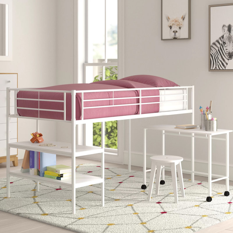Nanafalia Kids Twin Loft Bed, White