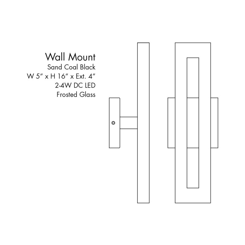 Paddock 2 - Light LED Outdoor Sconce, 3" H x 16" W x 5" D