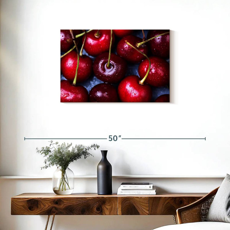 Cerises rouges mûres Yarlin, H 20 po x l 30 po
