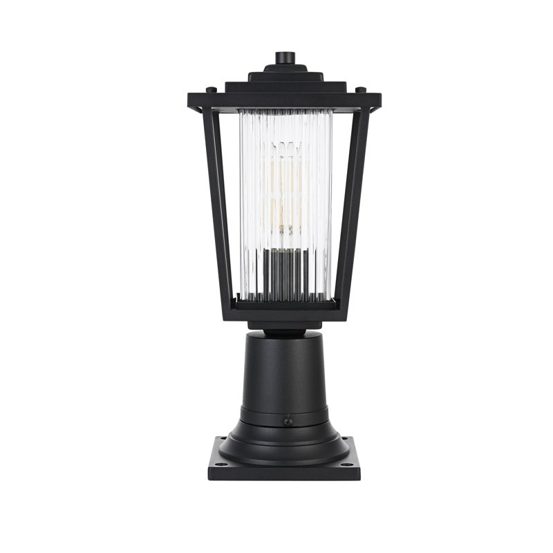 Lampadaire d'extérieur noir Musson, H 15,5 po x l 6,5 po x P 6,5 po
