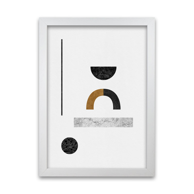 Orara Abstract Geometric III - Print, White Framed, 45cm H x 33cm W x 2cm D