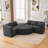 Boneless Couch Modular Sectional Sofa 114.9" Free-Combined Sofa Couch Sofa Bed Compression Sofa With Deep Seating And Curved Design For Living Room-319668363