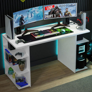 SPIRIT Z-Shaped Black Gaming Desk,Ergonomic Esports Gamer Desk,RGB