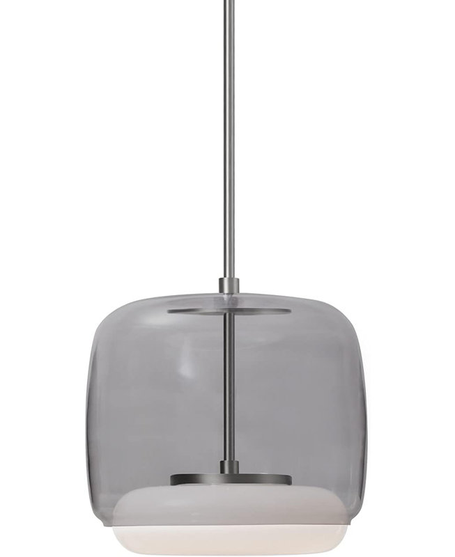 «Luminaire suspendu Enkel de Kuzco Lighting: verre fumé élégant et nickel brossé pour une élégance moderne»