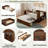 Multifunctional Daybed With Storage Drawer, Open Compartments And Hydraulic Side Table-1577421120
