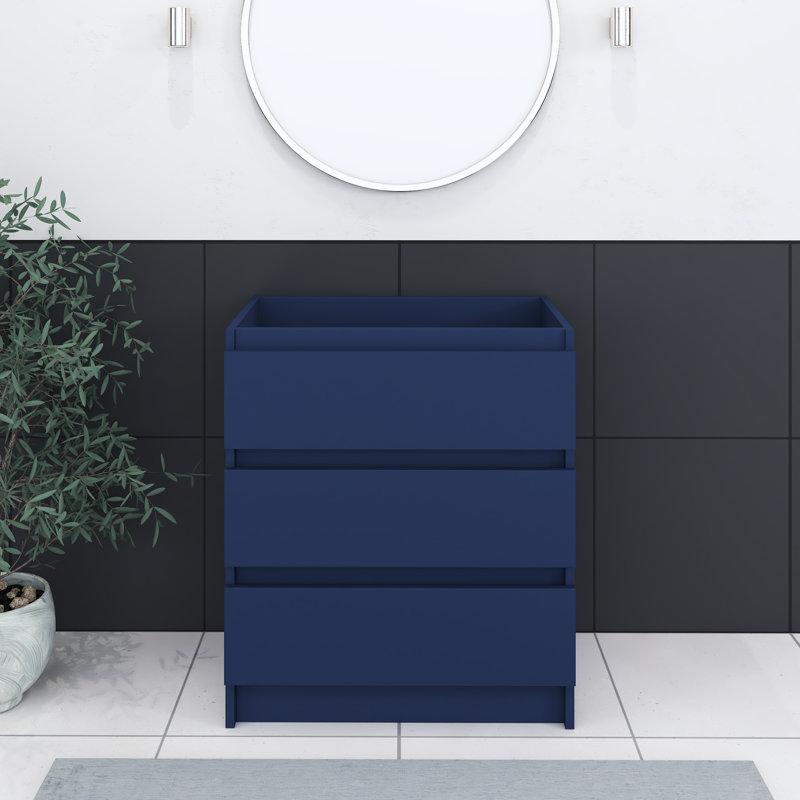 Base de meuble-lavabo simple 29,25 po Pepper seulement, Bleu marine