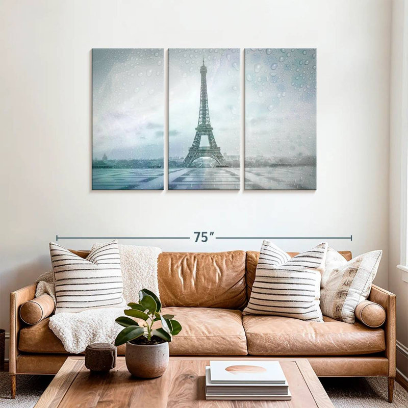 Lilie Eiffel Tower Rainy Day, 36" H x 57" W