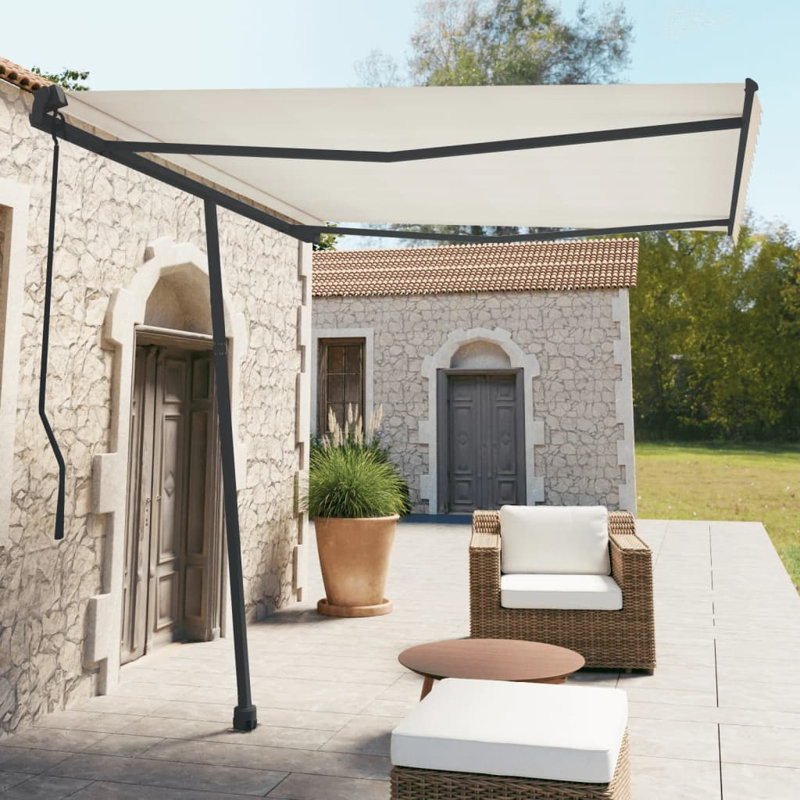 VidaXL Metal Awning for Awning, 96.5" H x 118.1" W, Anthracite;Black