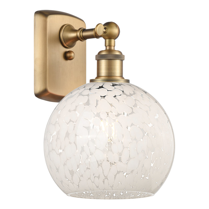 Berganzo Steel Armed Sconce, Brushed Brass, 11" H x 8" W x 8.13" D