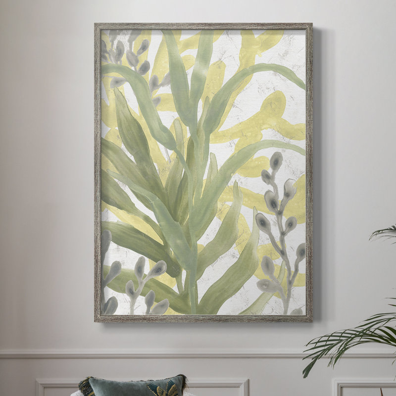 Sea Grass Fresco IV, reproduction encadrée - bois massif, H 30 po x l 24 po