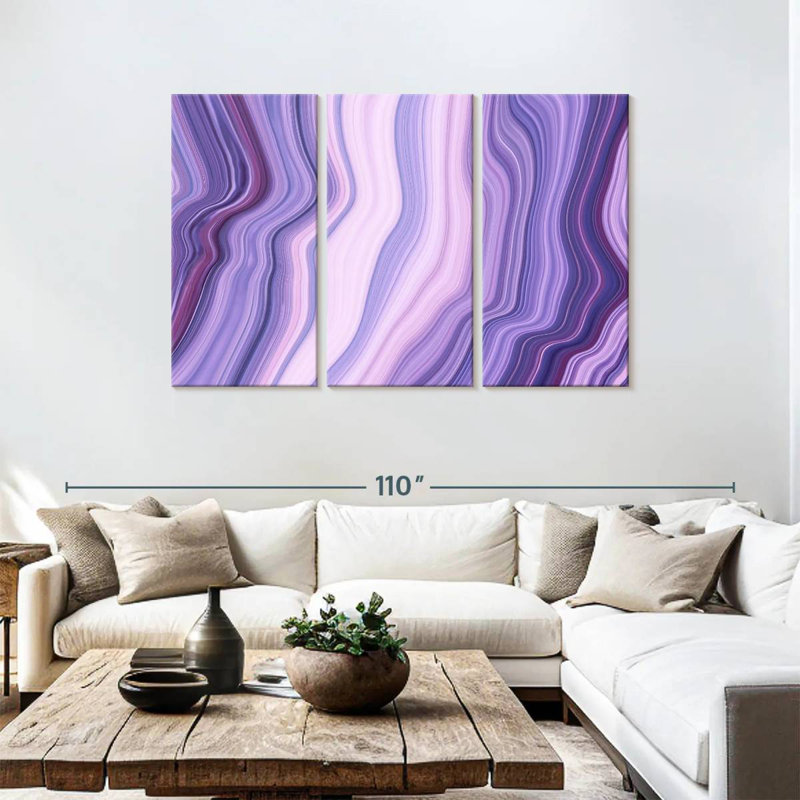 Avery Abstract Purple Layers, 48" H x 74" W