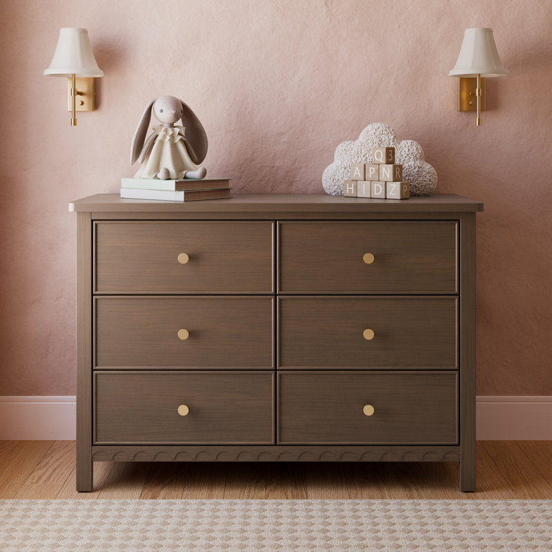 Commode double 6 tiroirs Sasha, Brun