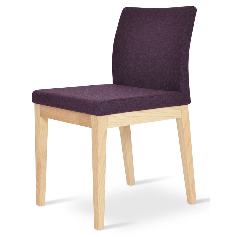 ARIA en cuir rembourré chaise, Camira Wool - Deep Maroon, Noyer américain