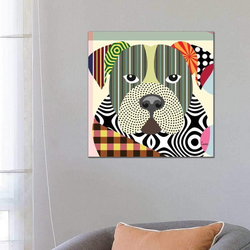 American Bulldog by Lanre Studio - Wrapped Canvas Print, 66.04 cm H x 66.04 cm W