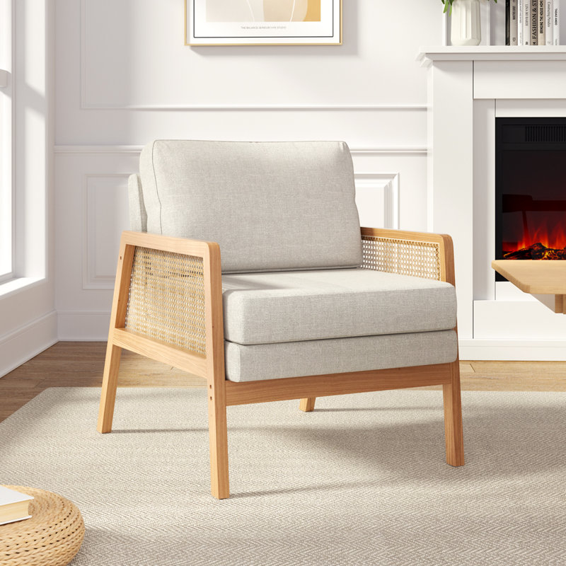 Calvino Upholstered Armchair, Beige