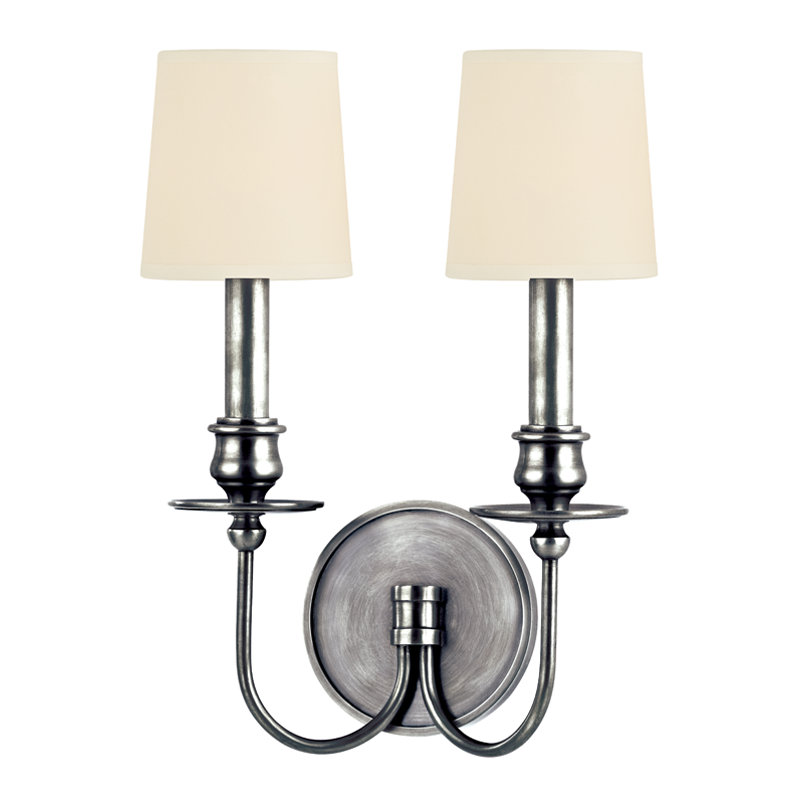 Cohasset 2-Light Wall Sconce, Aged Brass, Cream