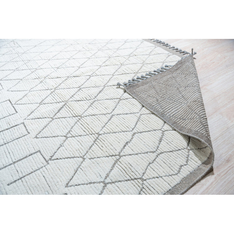 Hand Knotted Wool Geometric Area Rug