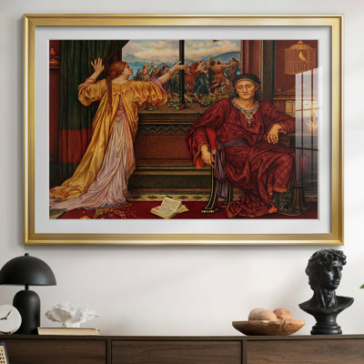 La cage dorée - Evelyn De Morgan - reproduction encadrée avec passe-partout et verre-c. 1901-1902