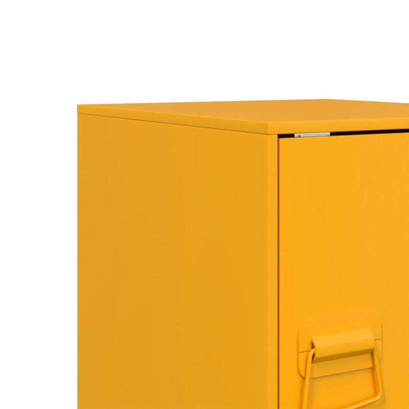 66 34.5cm W Steel Bedside Table, Set of 2, Mustard Yellow